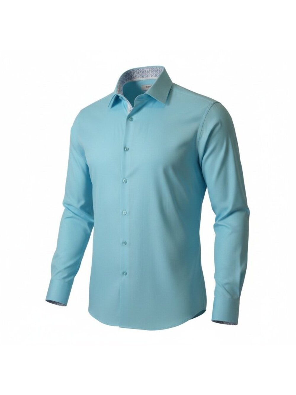 Monza Rosso Milano Tailored Fit Dress Shirt XL 17.5 Aqua Blue Long Sleeve